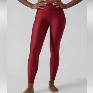 Athleta Elation Shine Tight Legging Maroon Burgundy Red Size Small